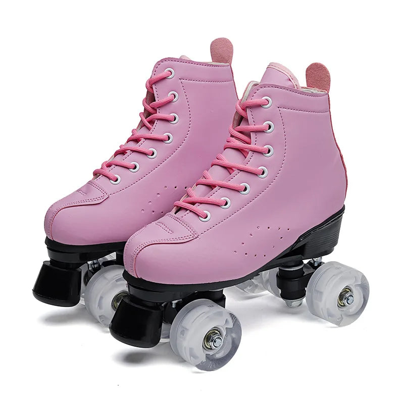 Patines de Doble Fila, Patines de Cuatro Ruedas para Hombre y Mujer, Flash