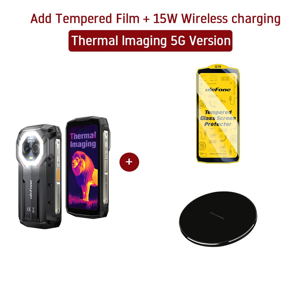 Ulefone Armor Mini 20T Pro 5G TÉRMICO Teléfono robusto de 4.7" Smartphone Android 14 256GB ROM Teléfono móvil con cámara térmica