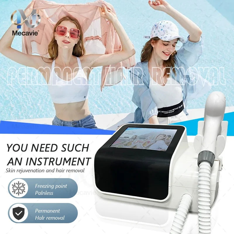 Dispositivo profesional de depilación láser con diodo de 808 nm, tecnología de enfriamiento con hielo para una aplicación indolora, para el rostro, el cuerpo y la zona del bikini, máquina de belleza para salones de esté