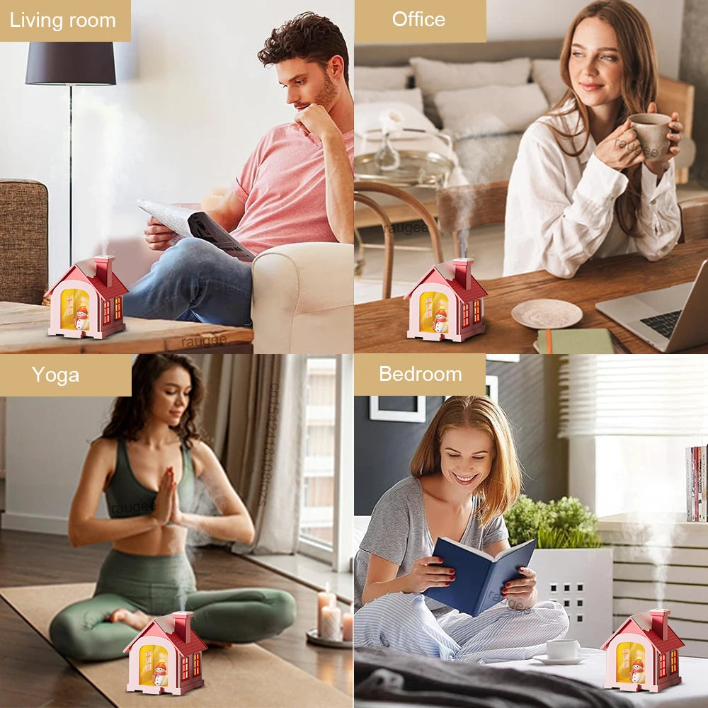 Humidificador de aire de 500ml, humidificador pequeño para el hogar, generador de niebla, humidificador USB de escritorio de gran capacidad con luz LED para dormitorio y oficina