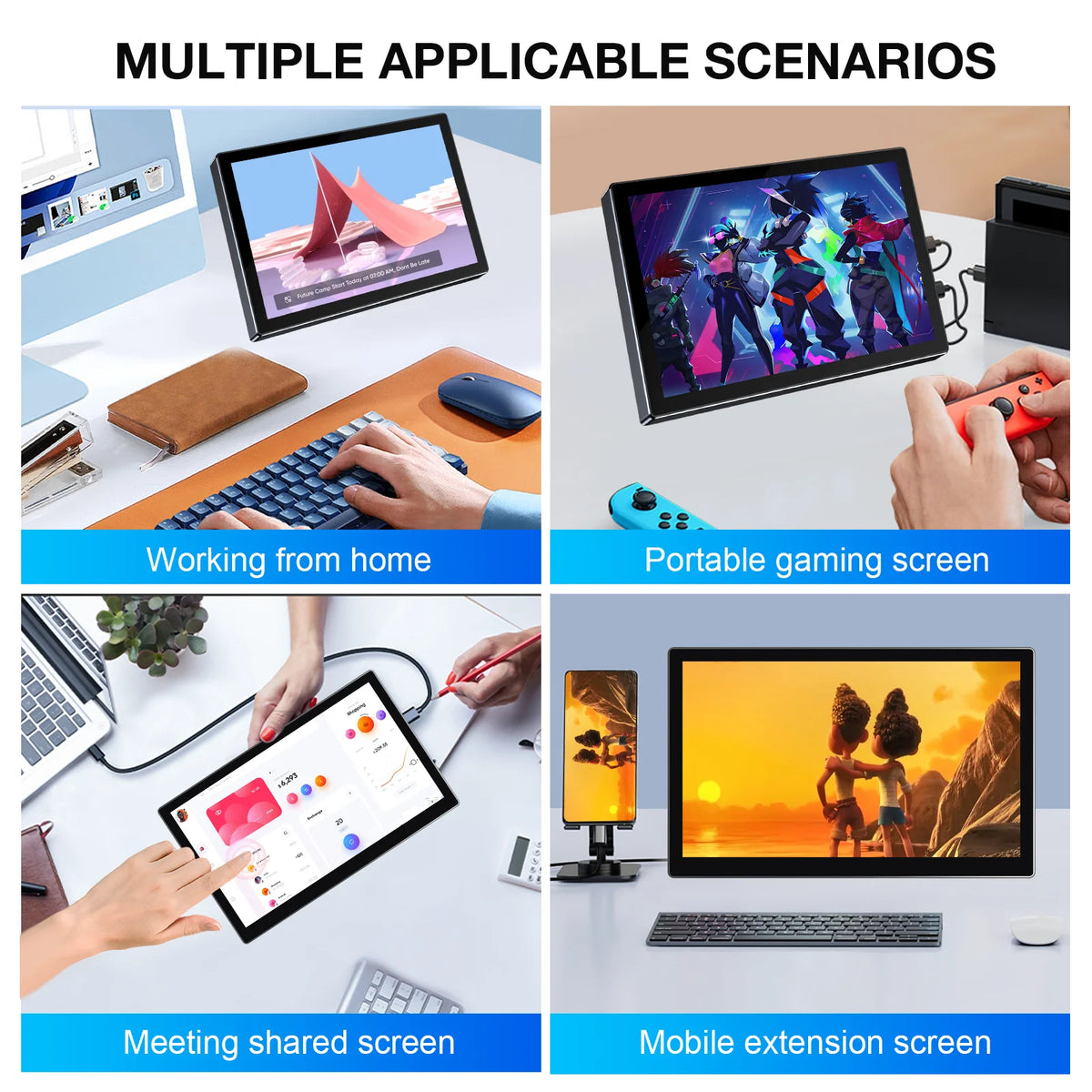 Pantalla Portátil HOWENS de 10.1 Pulgadas, Resolución de 60Hz 1920*1200, Panel TN, 520cd/ ㎡   Monitor Industrial Portátil con Brillo y Tiempo de Respuesta de 3ms