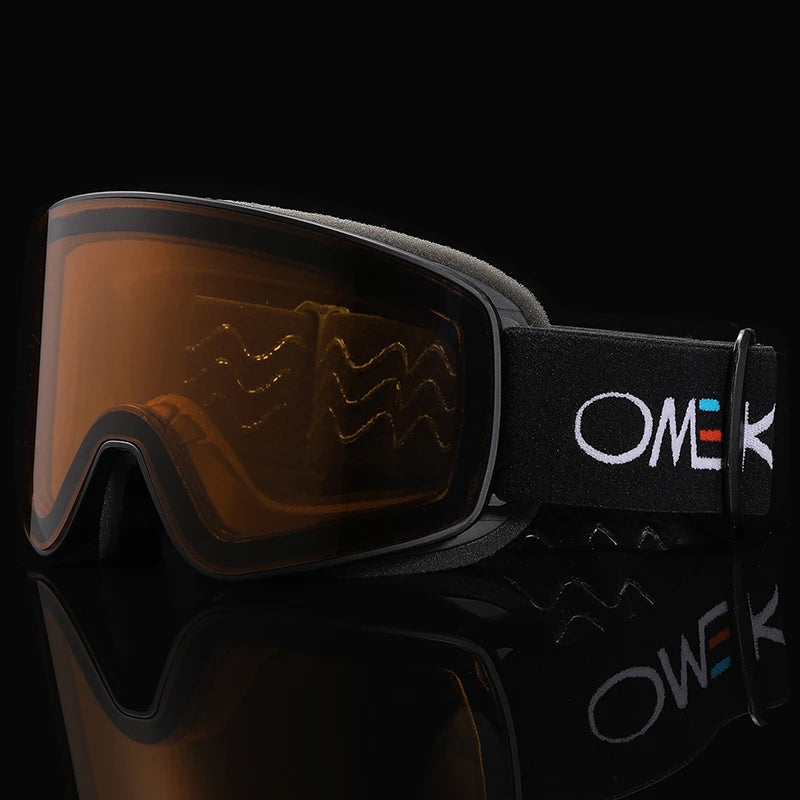 OMEKOL nuevas gafas de esquí antiniebla de doble capa, gafas para motos de nieve, gafas para deportes al aire libre, gafas para Snowboard y nieve