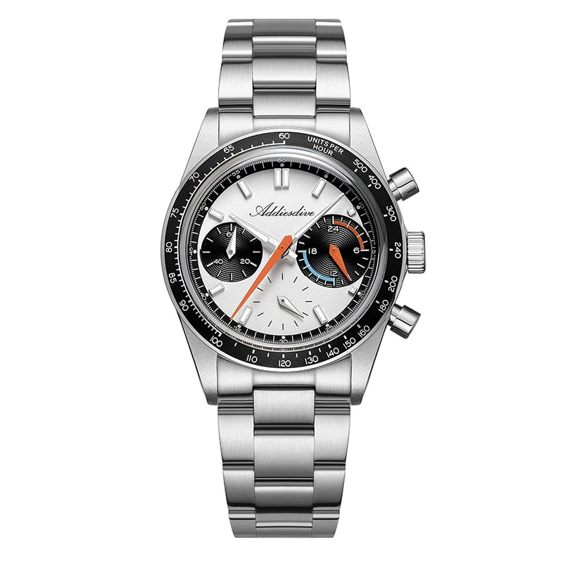 Reloj para hombre ADDIESDIVE de 37 mm con cronógrafo multifunción de cuarzo VK63 AD2539, cristal abombado, reloj NUEVO