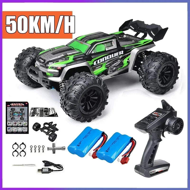 Coche teledirigido SCY16101 16102 de alta velocidad 70 km/h, coche teledirigido con tracción a las cuatro ruedas para niños, motor sin escobillas con LED