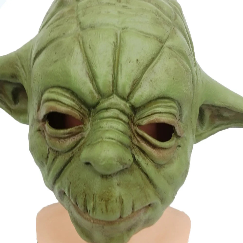 Máscara de maestro Yoda, disfraz de Cosplay, casco de látex, accesorios de accesorios para fiesta de Halloween y Carnaval