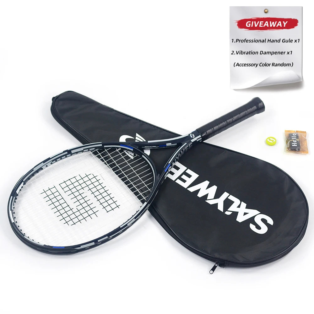 Raqueta de Tenis Profesional Premium UNI360 T800 de Fibra de Carbono Completa, 52-62lbs, Equilibrio de 340mm, Ultraligera 280±10g, Potencia y Control