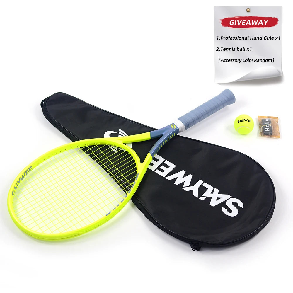 Raqueta de Tenis PHANTOM de Carbono Compuesto, 315±5g Encordada Ligera, 330mm de Equilibrio, Marco Estable de Una Pieza, 50-60lbs, Acabado Mate