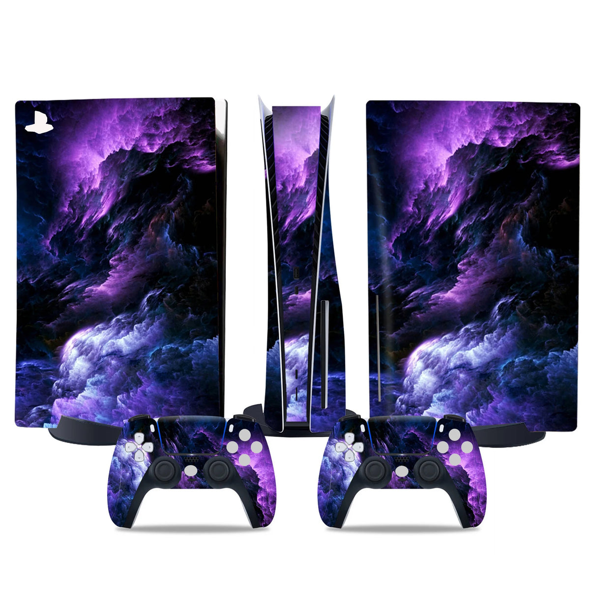 Pegatina para consola PS5 con disco y 2 mandos, vinilo adhesivo decorativo para la cubierta de la consola