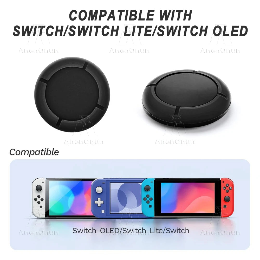 Funda de Repuesto para Joystick Joycon para Switch/Switch Lite/Switch OLED, Empuñadura Premium para el Pulgar, Cubierta Protectora de Silicona Antideslizante - Negro
