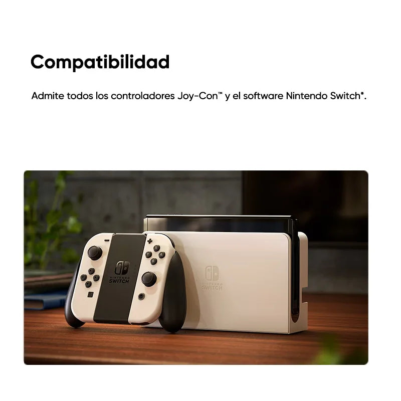 Set de Nintendo Switch modelo OLED color blanco, pantalla OLED de 7” vívida, almacenamiento interno de 64 GB, soporte ancho ajustable