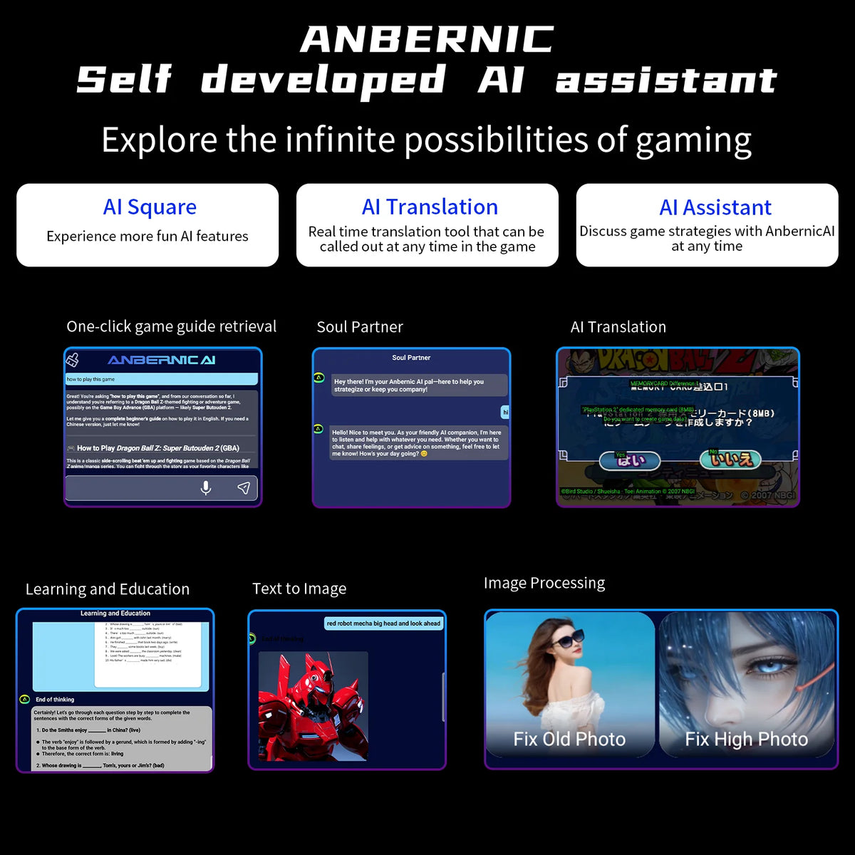 Anbernic RG Slide Video Handheld Game Console Android 4.7" HD LTPS In-Cell Multi-touch Screen 5500mAh Supports 1080p DP Out WIFI