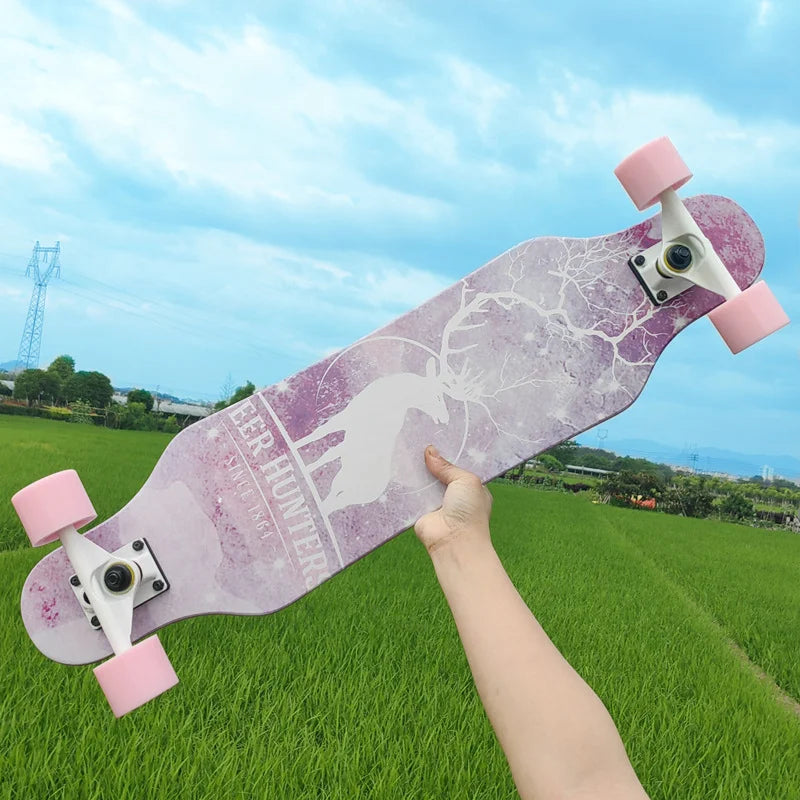 Patineta de Calle Profesional para Danza, Longboard, Tabla de Cruising, Apta para Hombres, Mujeres, Niños y Nuevos Conductores