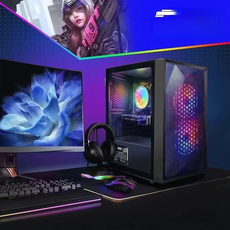 Popular.PC de escritorio para juegos prefabricado, AMD Radeon RX 550 4G GDDR5, Core I5 3.3Ghz hasta 3.7Ghz, 16G Ram, WiFi, BT 5.0, RGB Mo