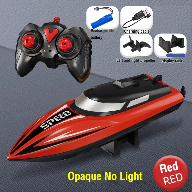 Lancha rápida de radiocontrol 2.4G, barco de control remoto de alta velocidad, motor dual, barco de carreras, submarino eléctrico impermeable, juguete para exteriores, regalo para niños y adultos
