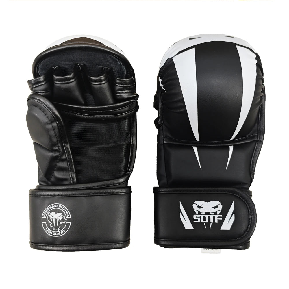 Guantes de boxeo profesionales MMA de cuero PU, guantes de boxeo para artes marciales, guantes de entrenamiento Karate Muay Thai para hombres