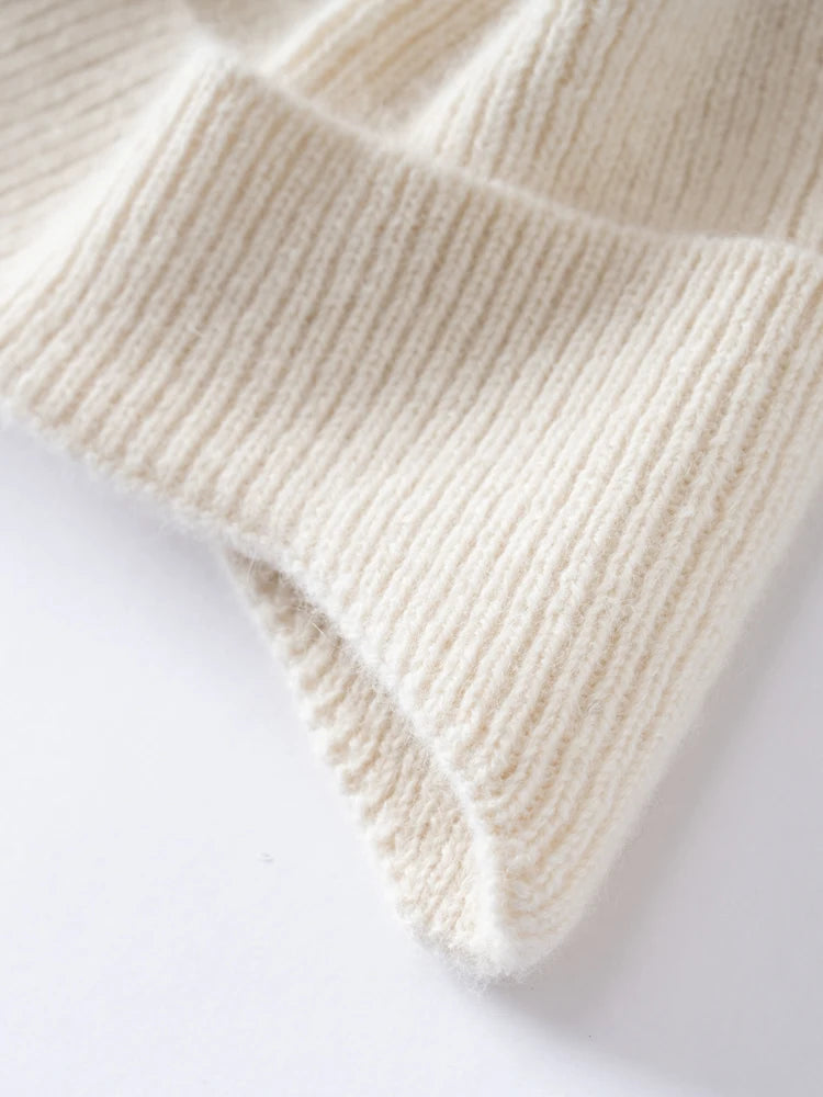SHELTER BEANIE Gorro con Orejeras 90% Alpaca Fina 10% Cachemira, Calentador de Orejas de Lujo Sin Teñir, Gorro Tejido de Lujo, Calentador de Orejas de Puesta Rápida
