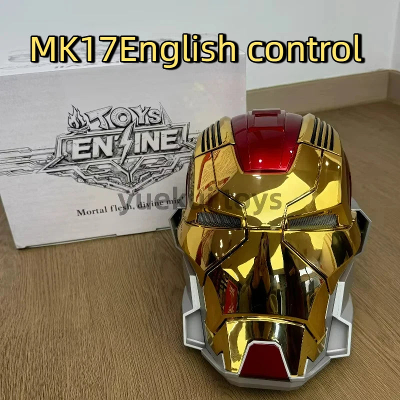 Casco de Iron Man Mk5 Mk7 Mk50 Mk17, Casco Usable con Control Remoto de Voz Eléctrico, Regalo Coleccionable para Adultos para Juego de Roles