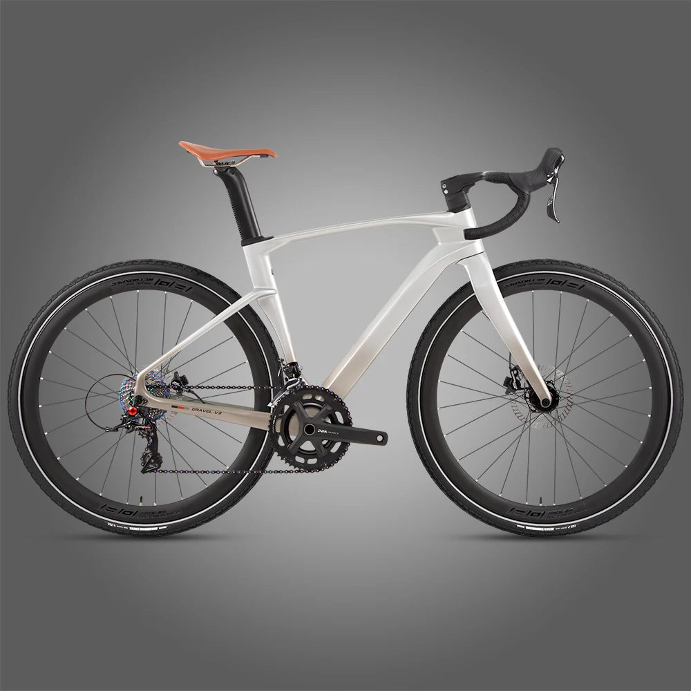 Bicicleta de carretera de fibra de carbono TWITTER Gravel V3, velocidad variable electrónica SENTYEH, ES7000-1*13 velocidades, frenos de disco hidráulicos, bicicleta de gravel