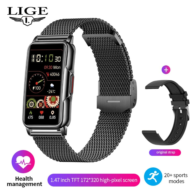 Reloj inteligente LIGE, pulsera de actividad física para hombre y mujer, banda deportiva, podómetro, monitor de frecuencia cardíaca y sueño, smartwatch resistente al agua