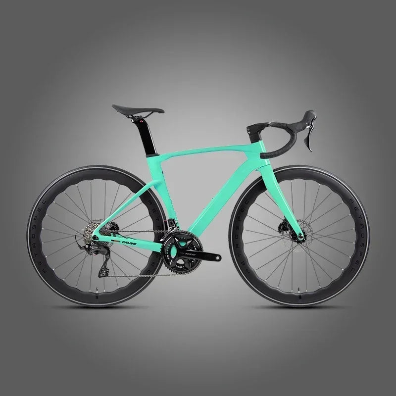 Bicicleta de ruta TWITTER CYCLONE 105, grupo R7120-24S, cableado interno totalmente oculto, fibra de carbono T1000, frenos de disco hidráulicos R7070