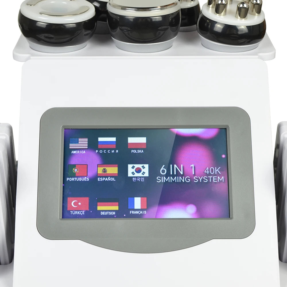 NOVLORA 6 en 1, máquina de cavitación de 40 kHz para la reducción de grasa, modelo KIM 8, máquina multifuncional: cavitación, radiofrecuencia, vacío, presión negativa, etc., para el lifting y el tonificado de la piel,