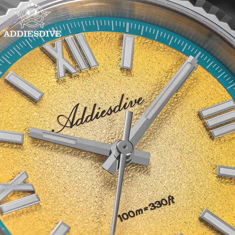 ADDIESDIVE Nuevo reloj de cuarzo para hombre de 36 mm, cristal de zafiro, reloj de buceo sumergible 100 m, reloj deportivo con luminiscencia ultrabrillante BWG9