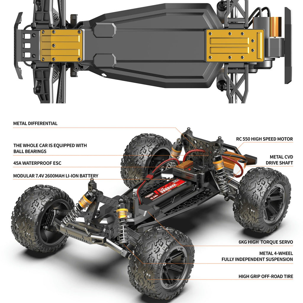 60 KM/H 1:8 todoterreno de alta velocidad RC Racing Car 6KG equipo de dirección impermeable súper amortiguador Control remoto grande RC Vehhide