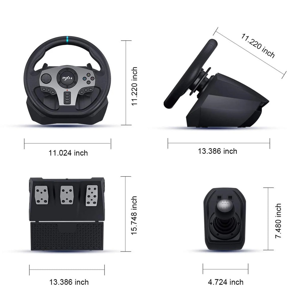 Volante para juegos PXN V9 Gen2/V9 270 ° /900 °   Simulador de carreras para PS4,PS3,PC Windows 7/8/10/11,Xbox One,Xbox Series X/S