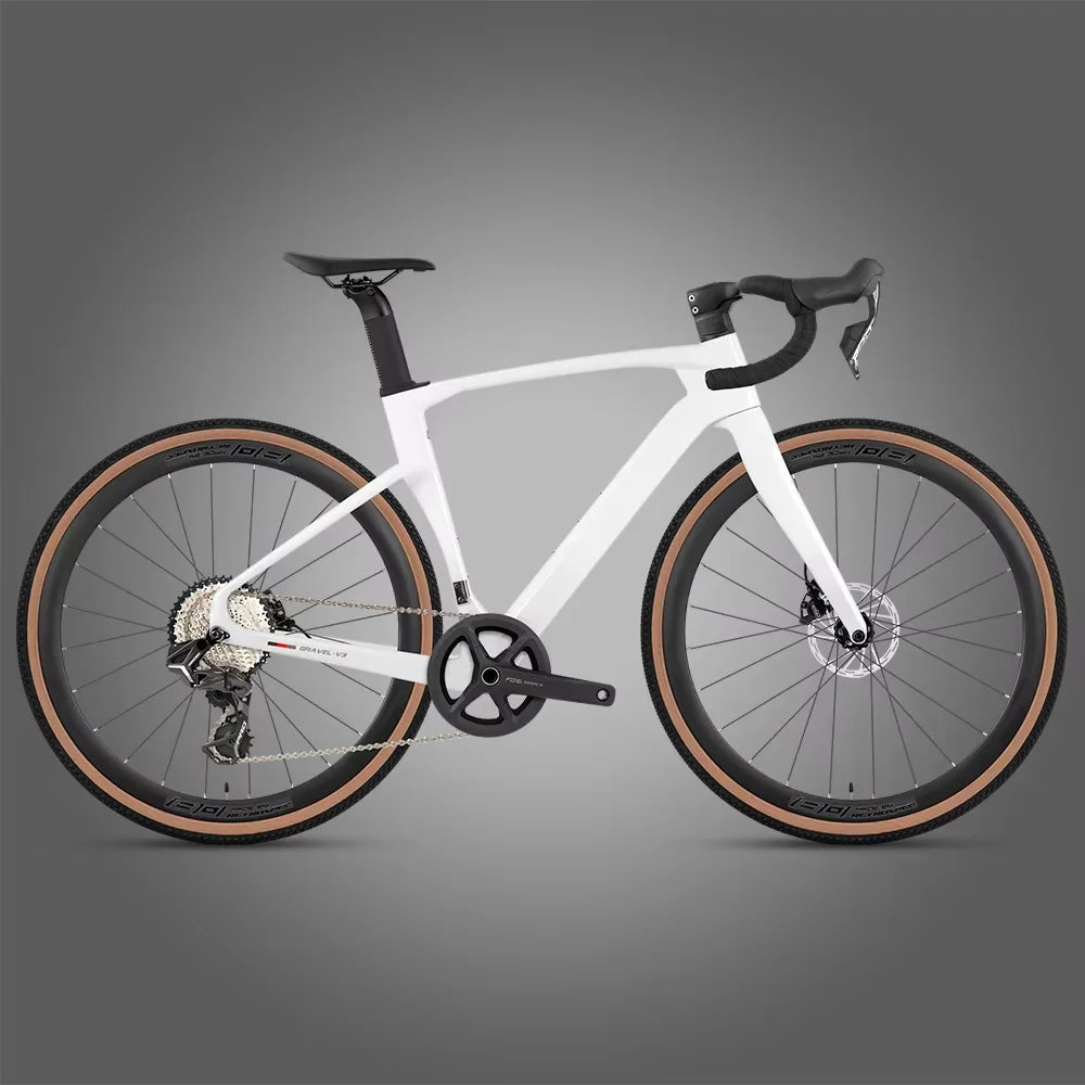 Bicicleta de carretera de fibra de carbono TWITTER Gravel V3, velocidad variable electrónica SENTYEH, ES7000-1*13 velocidades, frenos de disco hidráulicos, bicicleta de gravel