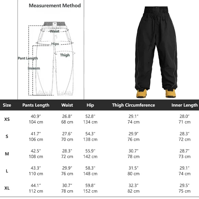 GSOU SNOW Pantalones de esquí para hombre, nuevos, a prueba de viento, holgados, impermeables, para invierno, actividades al aire libre, snowboard, reflectantes, para mujer, adultos, transpirables