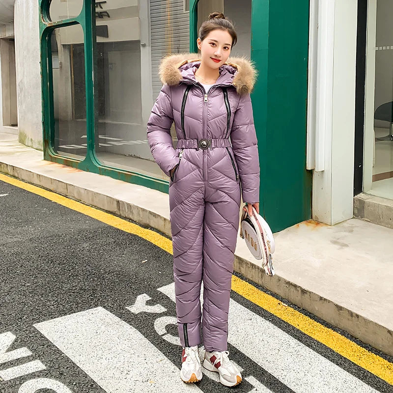 -30 ° Traje de Nieve de una Pieza para Mujer, Mono de Esquí, Chaqueta de Snowboard para Invierno, Traje Cálido para Actividades al Aire Libre