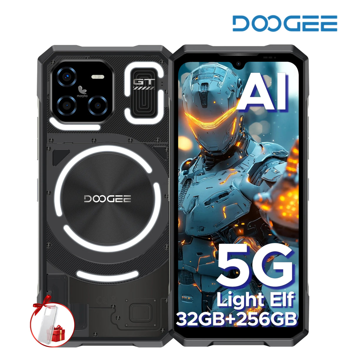 Smartphone resistente DOOGEE Blade GT, 32 GB de RAM, 256 GB de ROM, efecto de luz LED, Dimensity 7050, 6,72'' FHD+ 120 Hz, batería de 5500 mAh, NFC