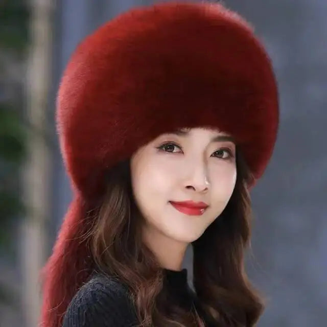 Gorro de piel de zorro auténtica para invierno, gorro de nieve de piel natural para mujer, gorros gruesos para exteriores, gorros rusos para esquiar, gorros bomber de piel blanca.