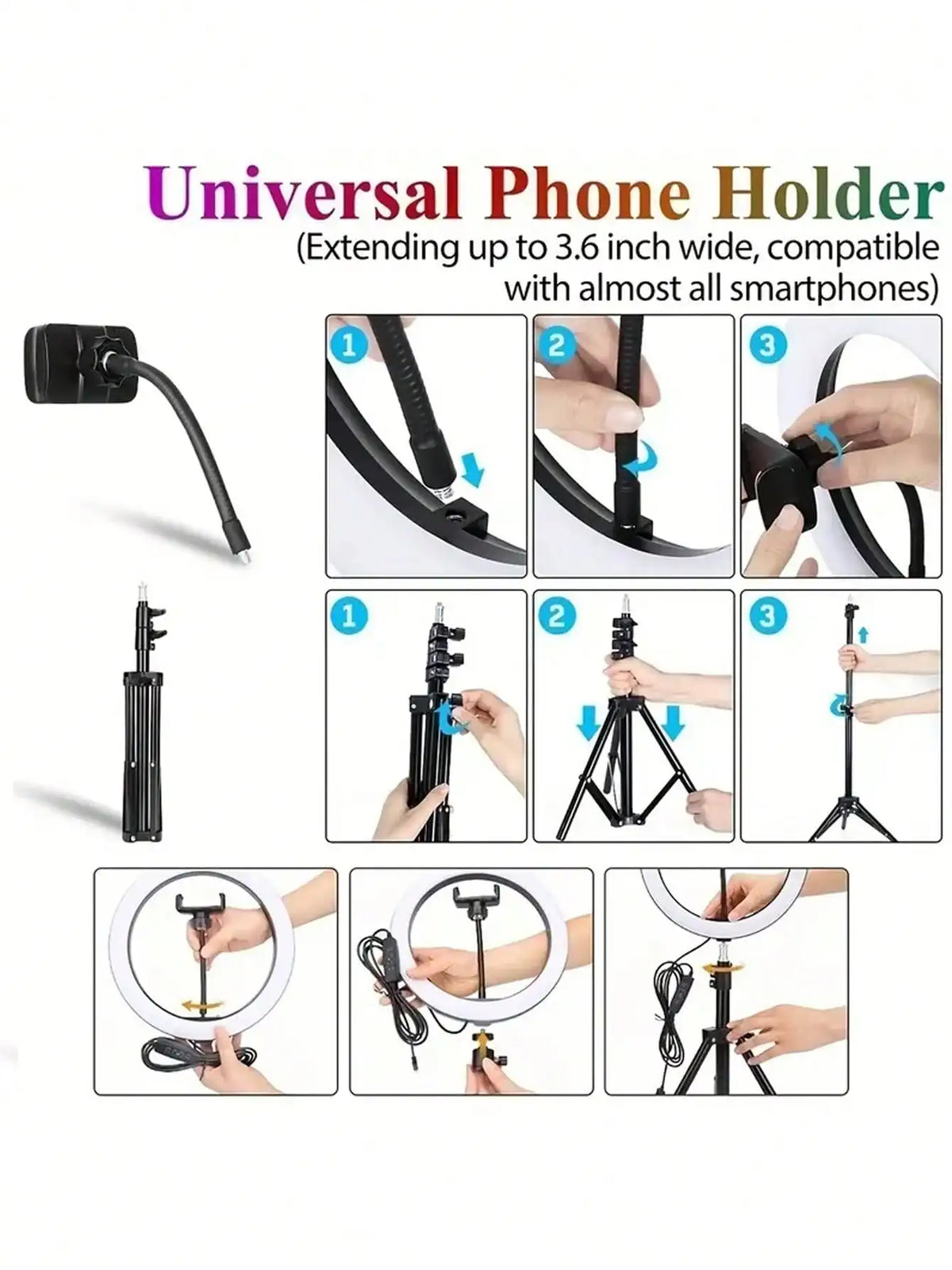 Trípode de luz anular de 12 pulgadas Anillo remoto USB Selfie Light con trípode Ilumina tu brillo