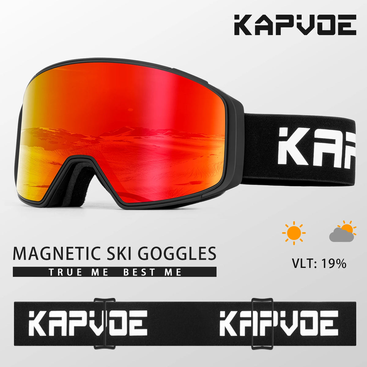 KAPVOE lente de atracción magnética deportes al aire libre gafas de esquí fotocromáticas protección esquí Snowboard correa antideslizante gafas de nieve