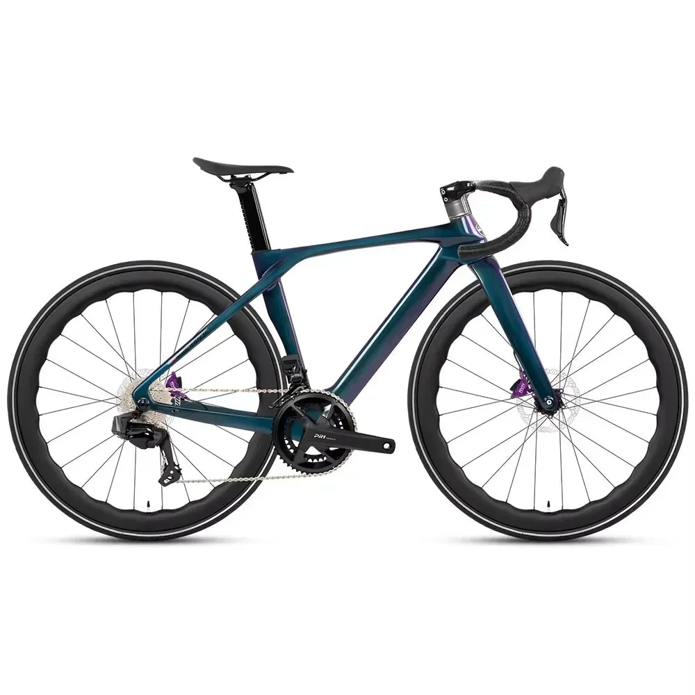 Bicicleta de carretera TWITTER T10pro con velocidad variable electrónica, bicicleta de 24 velocidades EDS TX7100, fibra de carbono T800, freno de disco hidráulico