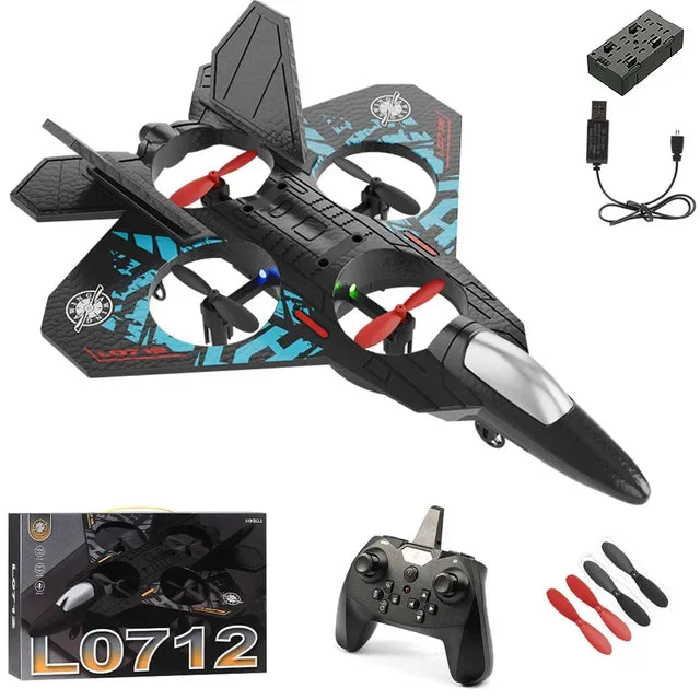 L0712 RC avión 2,4G Avión de Control remoto helicóptero con detección de gravedad planeador con luchadores de espuma EPP ligeros para niños