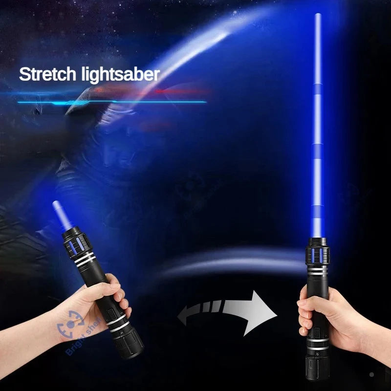 Sable de luz de 80 cm, juguete de espada láser RGB, sable de luz con 7 colores intercambiables, juguete telescópico Force FX FOC con efectos de sonido, espada Jedi para niños, regalo para niños