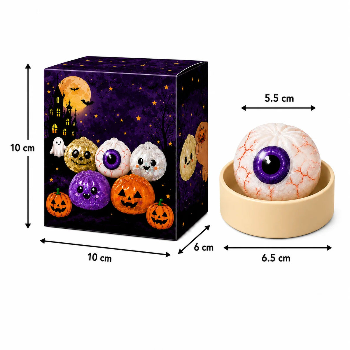 Juguete Antiestrés de 5.5cm/8.5cm con Forma de Fantasma de Halloween, Squishy de Presión de Ascenso Lento para Niños y Adultos, Regalo Antiansiedad