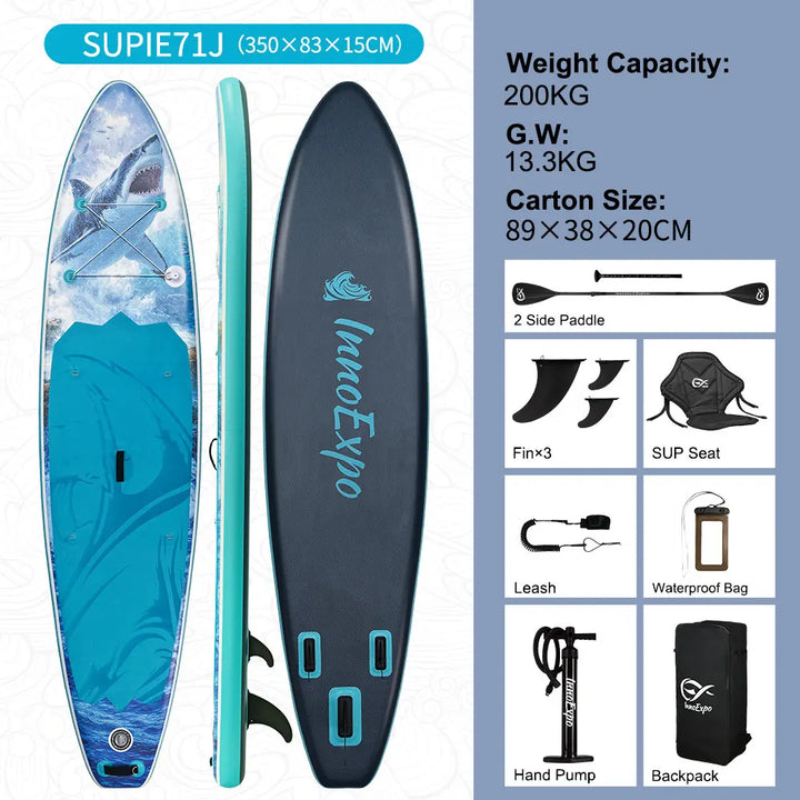 Tabla de Paddle Surf Inflable InnoExpo de 350 cm, Tabla de Surf, Tabla de SUP, Antideslizante, para Deportes Acuáticos, Tabla de Paddle Surf ISUP