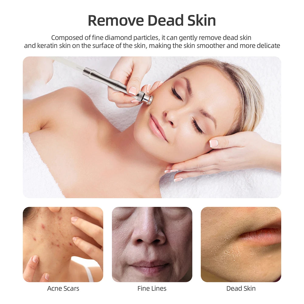 Máquina de microdermoabrasión con diamantes 3 en 1, con función de exfoliación facial mediante pulverización, limpieza profunda de los poros, eliminación de puntos negros y dispositivo de belleza para el cuidado de la p