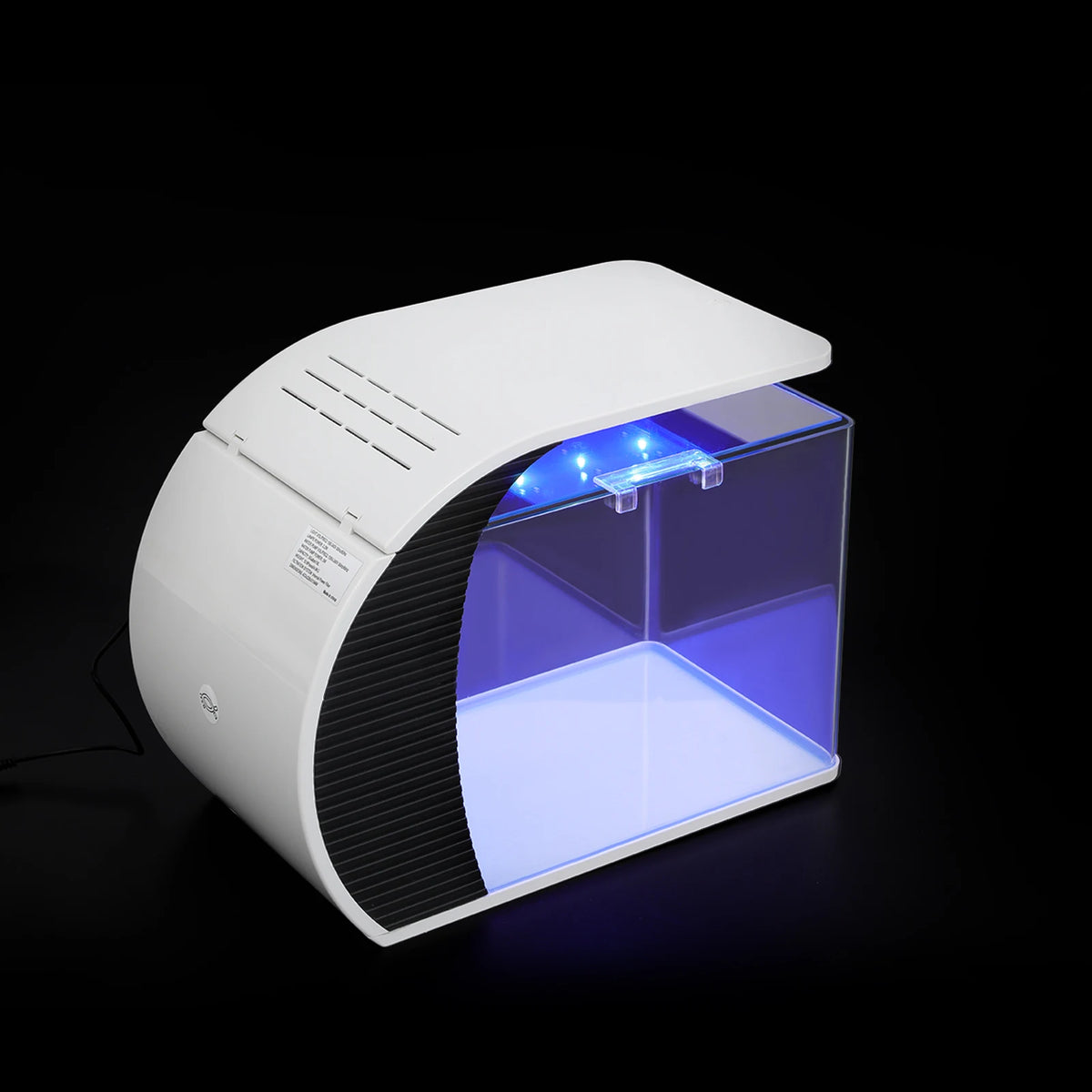 5 Gallon Desktop Aquarium with LED Light & Filter Pump, Modern Glass Fish Tank for Small Fish, Shrimp, Crab - Home Office Decor