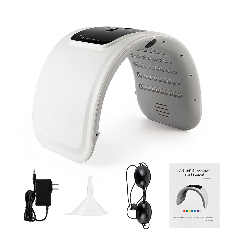 Máquina de Fotones LED de 7 Colores, Mascarilla Facial con Nano Spray, Rejuvenecimiento de la Piel, Cuidado del Acné, Dispositivo de Belleza para Salón, SPA y Uso Doméstico
