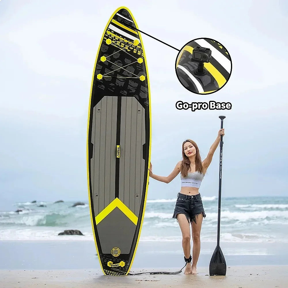 Tabla de Paddle Surf Inflable FunWater SUPFW16K 350x84x15cm, Capacidad 150kg, Antideslizante y Estable, con Bomba, Mochila, Remo, Correa y Aletas para Adultos y Principiantes en Deportes Acuáticos
