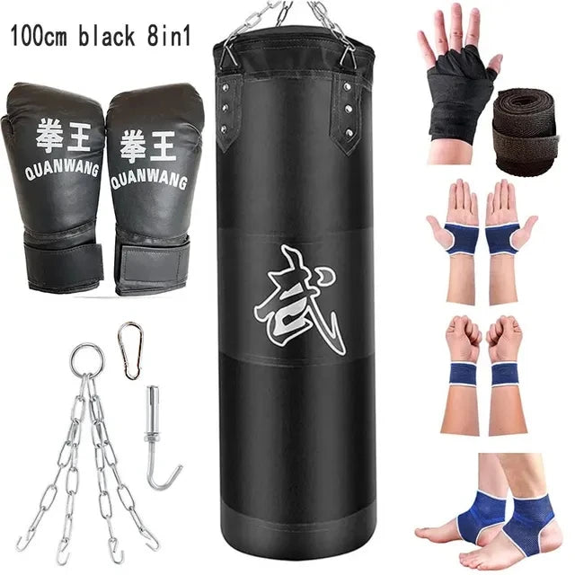 Saco de arena de boxeo profesional sin relleno, accesorio colgante para MMA, Muay Thai, Kickboxing, Taekwondo, 100/120cm