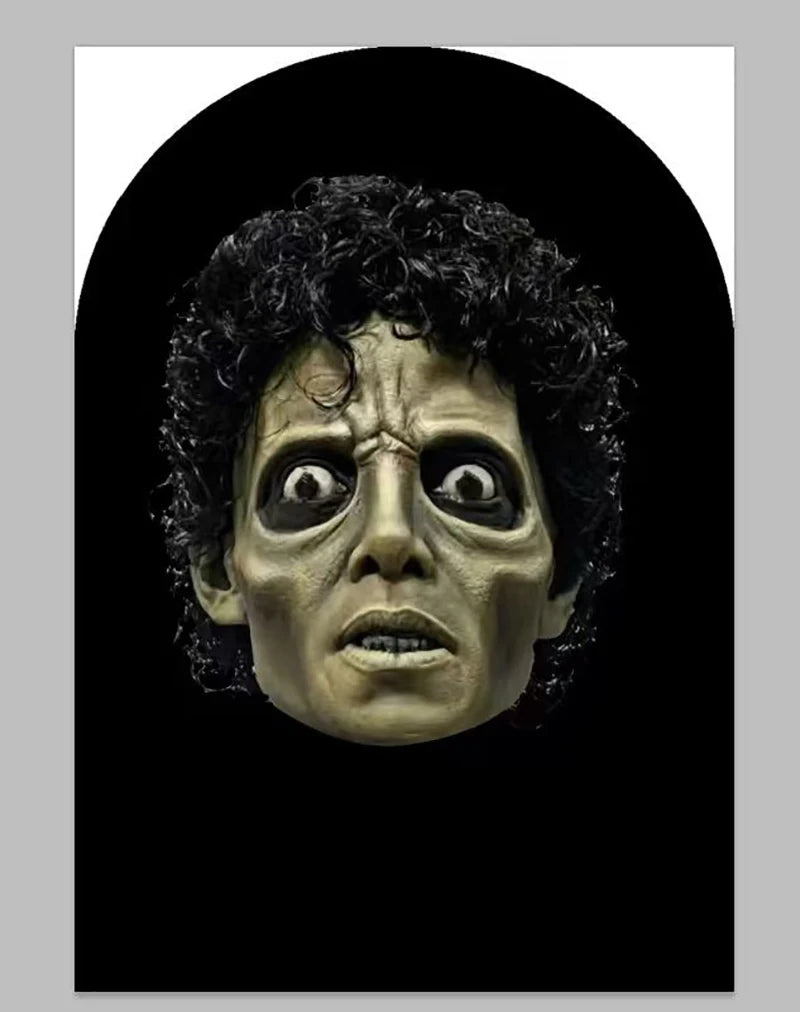 Máscara de látex de Michael Jackson, estilo zombie de terror, realista y aterradora, para cosplay, máscara completa para la cabeza, para Halloween, fiestas, carnaval, hombres y mujeres