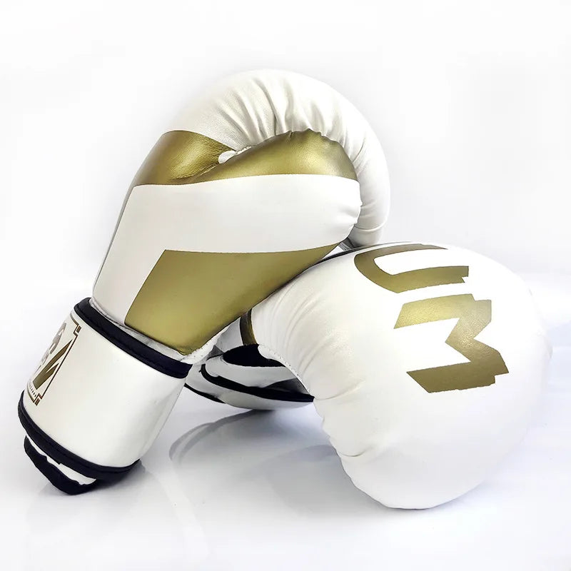 Guantes de boxeo transpirables y resistentes al desgaste de cuero PU de alta calidad para entrenamiento Sanda, guantes de combate protectores gruesos