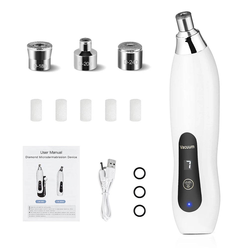 Máquina peladora de diamantes portátil, microdermoabrasión Facial, limpieza profunda, dispositivo de cuidado de la piel, exfoliación al vacío, eliminador de espinillas