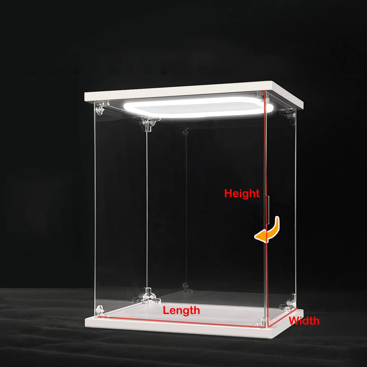 Vitrina de acrílico transparente con luz LED, caja de almacenamiento a prueba de polvo con puerta para minifiguras de Lego, figuras de acción y coleccionables