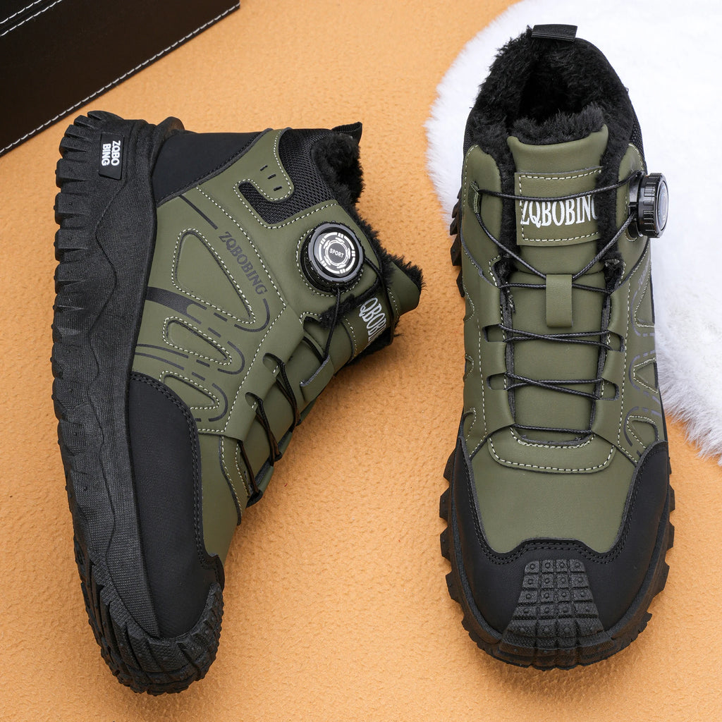 Botas de Invierno para Hombre, Forradas de Felpa, Cálidas, de Media Caña, Tallas 35-48, Estilo Coreano, Versátiles, con Forro de Algodón Grueso y Cómodo, Botas de Nieve Modernas para Exteriores